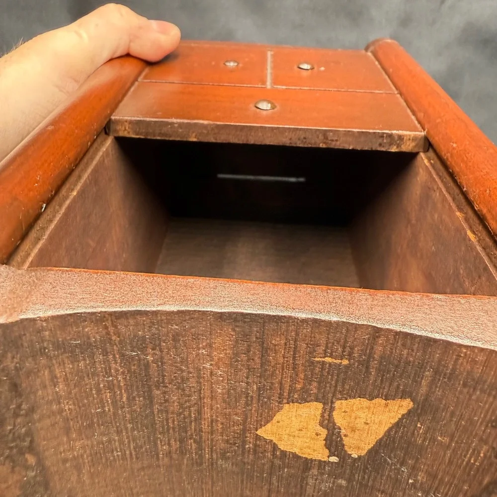 Vintage Wooden Jewelry Box Mini Dresser Chest Art Deco Trinket Cabinet
